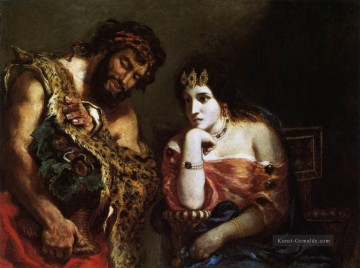  romantische Malerei - Kleopatra und der Bauer romantische Eugene Delacroix